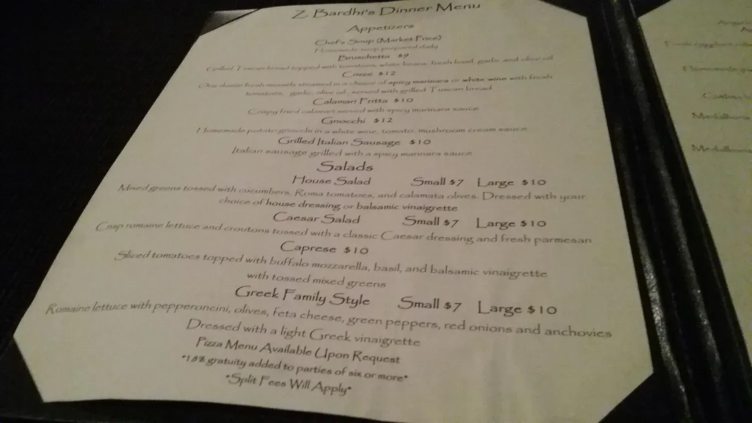 Menu 1