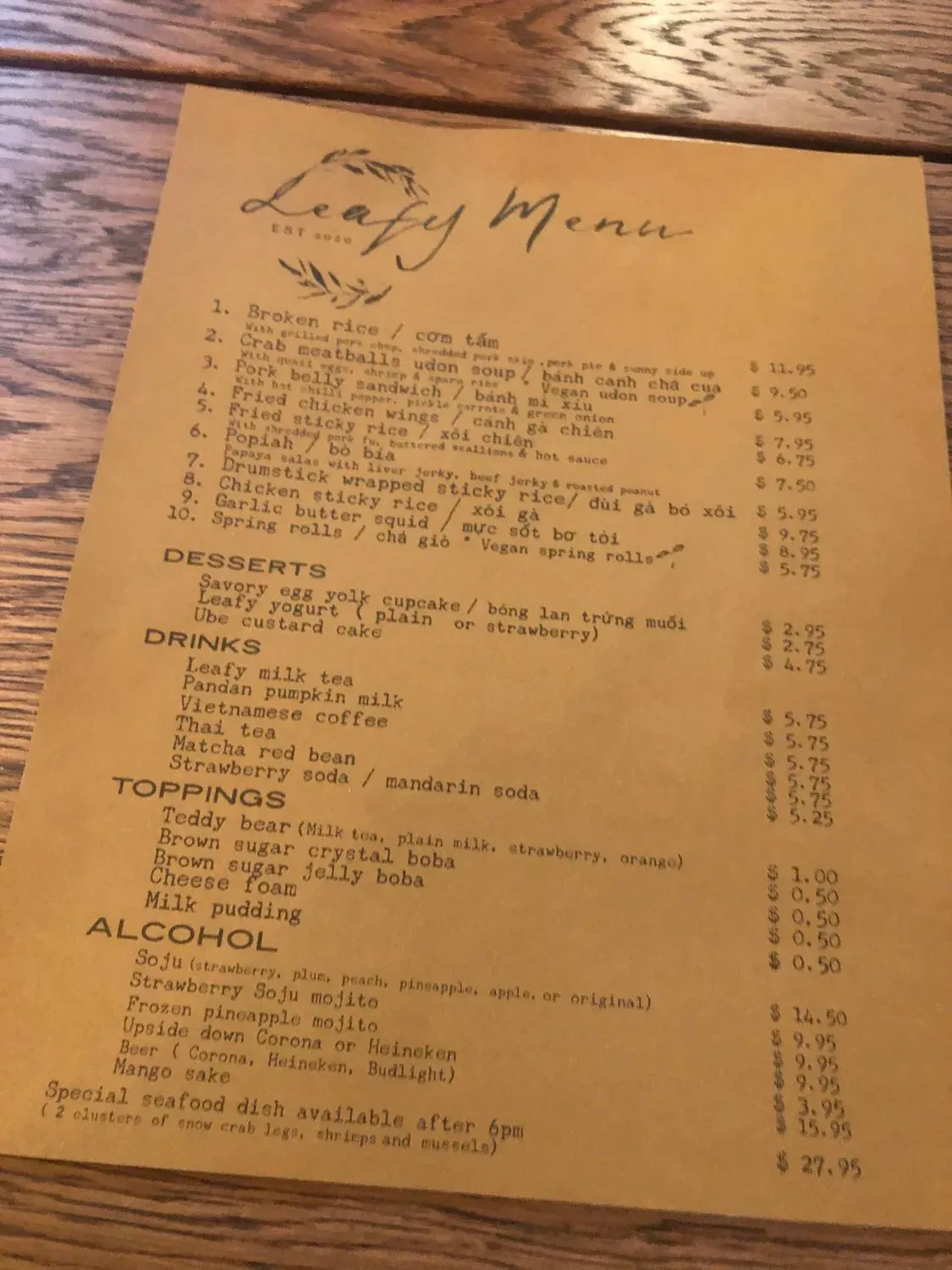 Menu 5