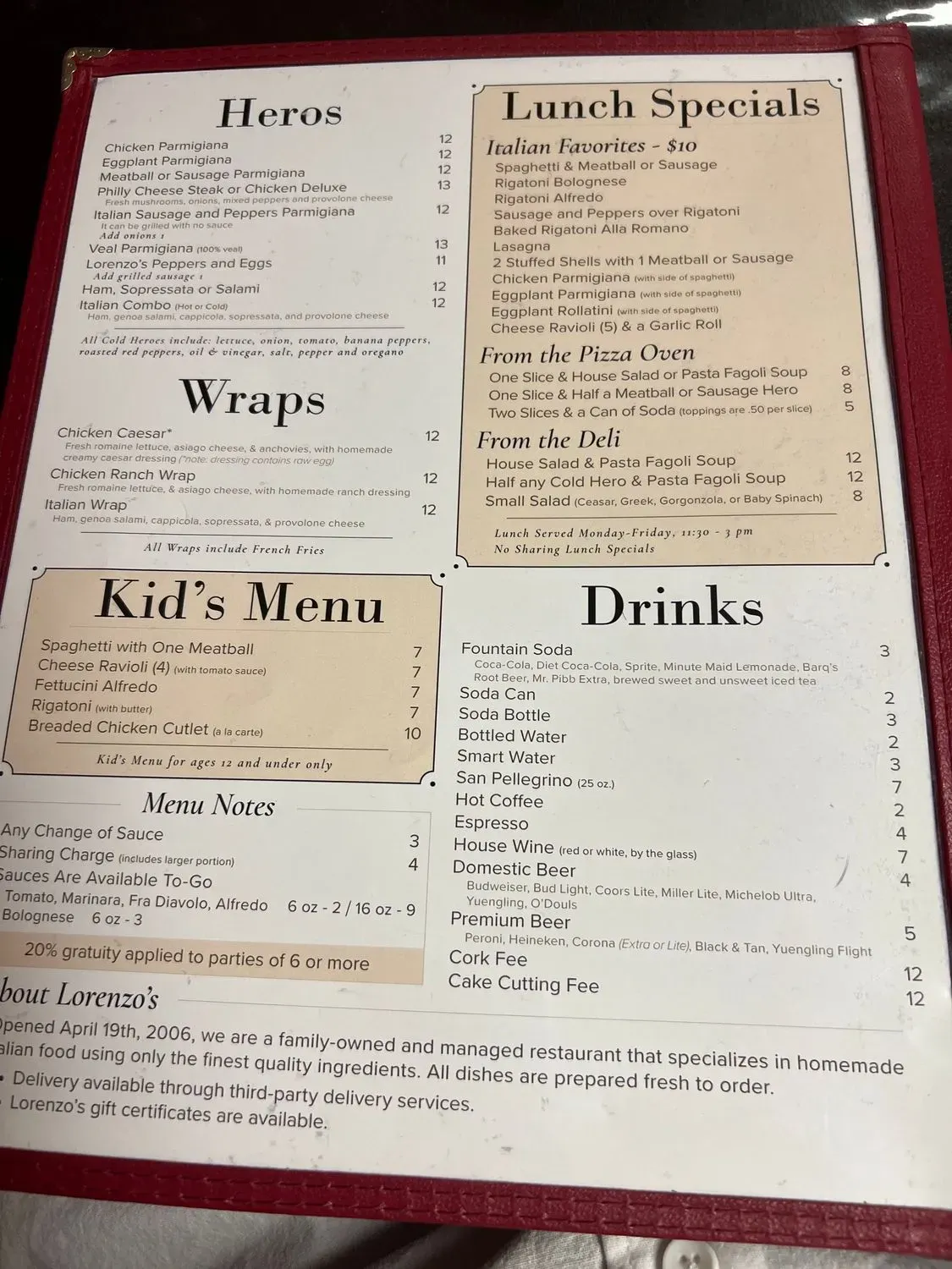 Menu 1