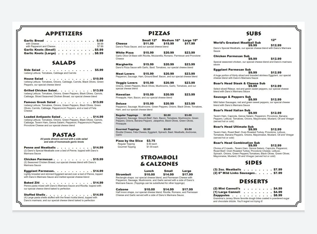 Menu 1