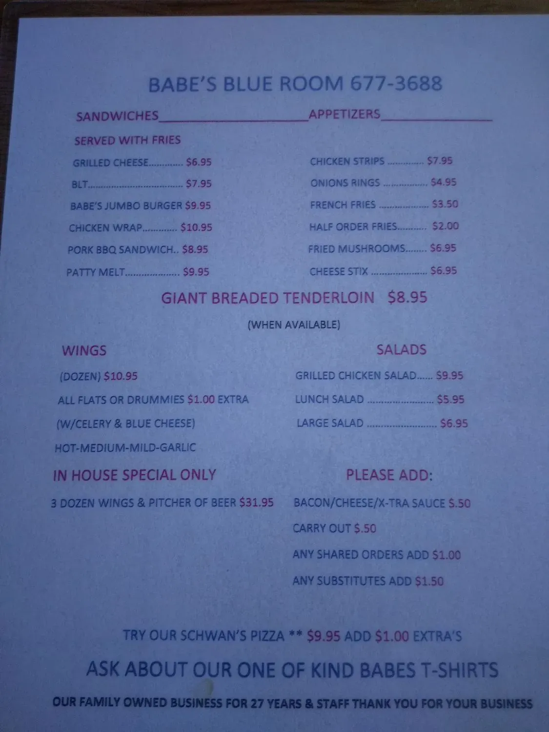 Menu 1