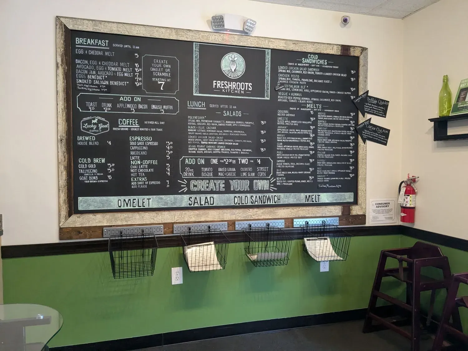 Freshroots Kitchen Menu - Updated November 2025