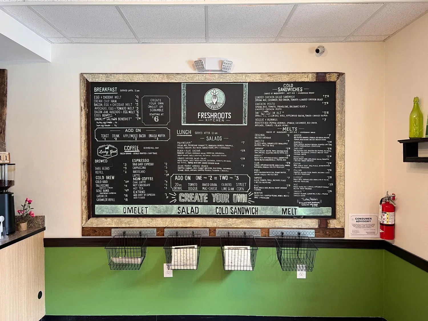 Freshroots Kitchen Menu - Updated November 2025