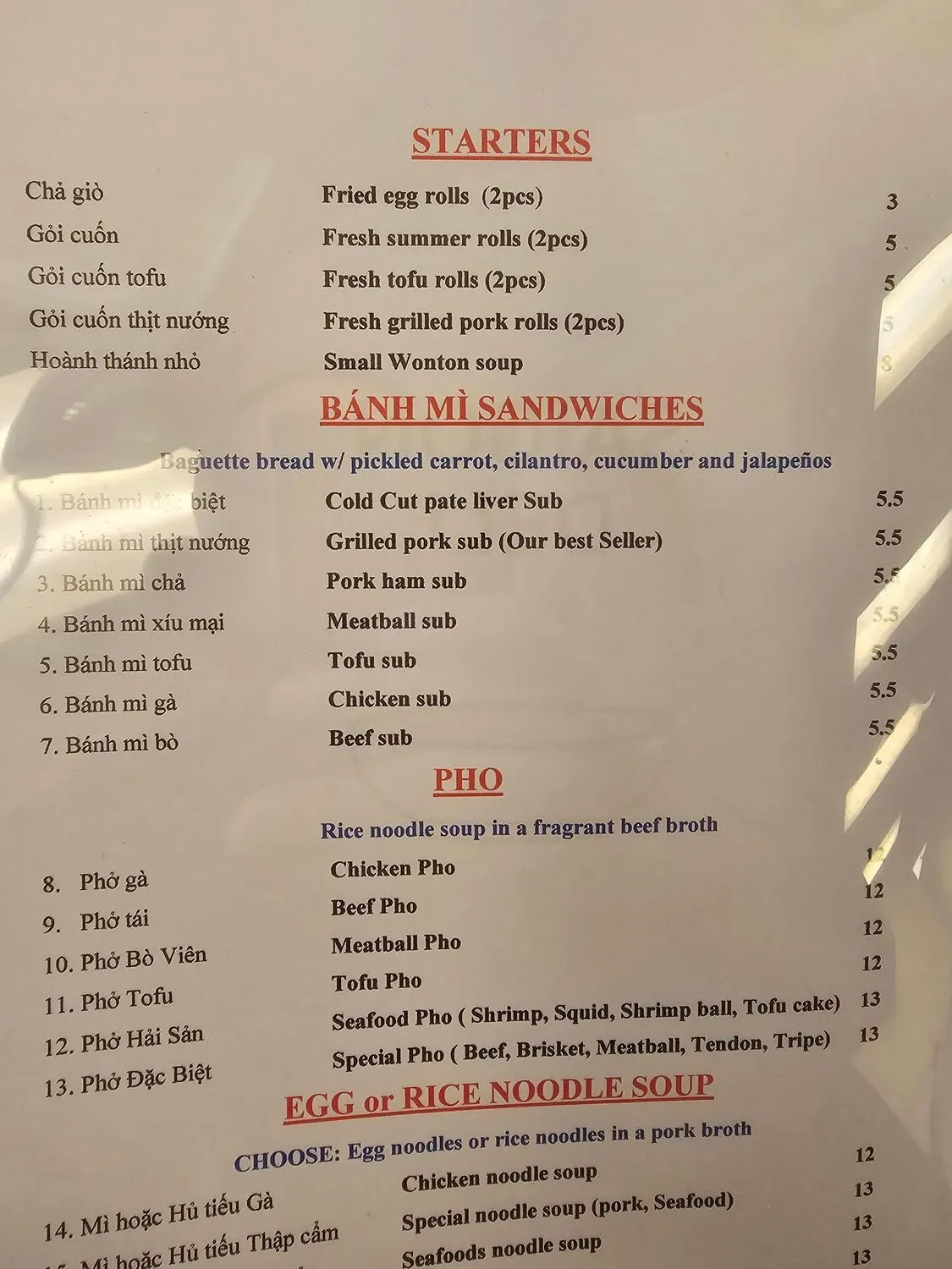 Menu 5