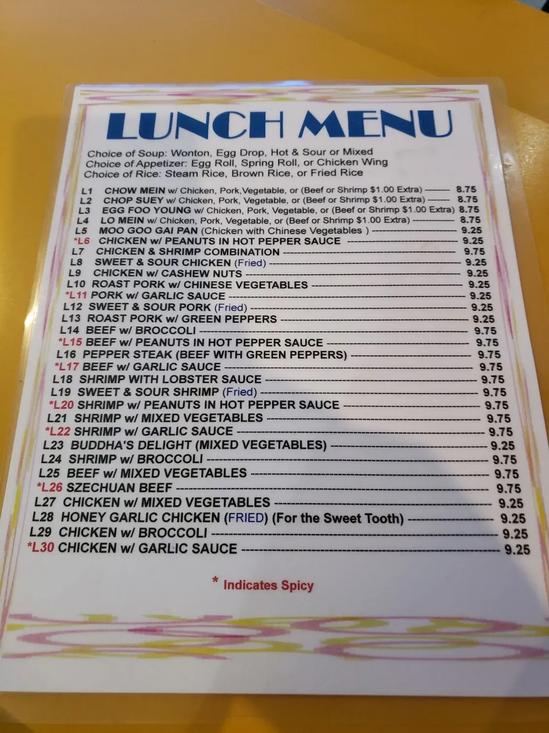 Menu 1