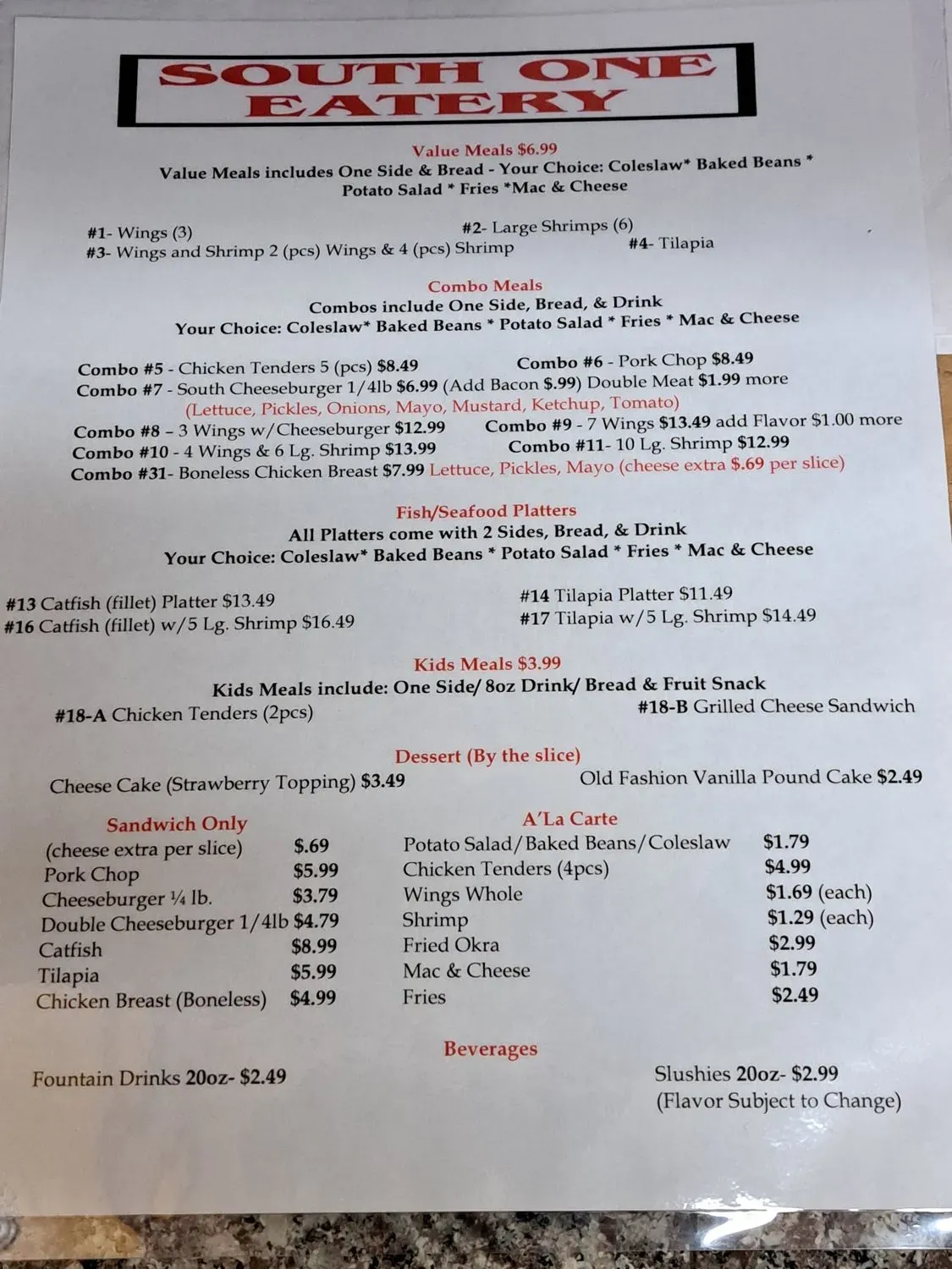 Menu 1