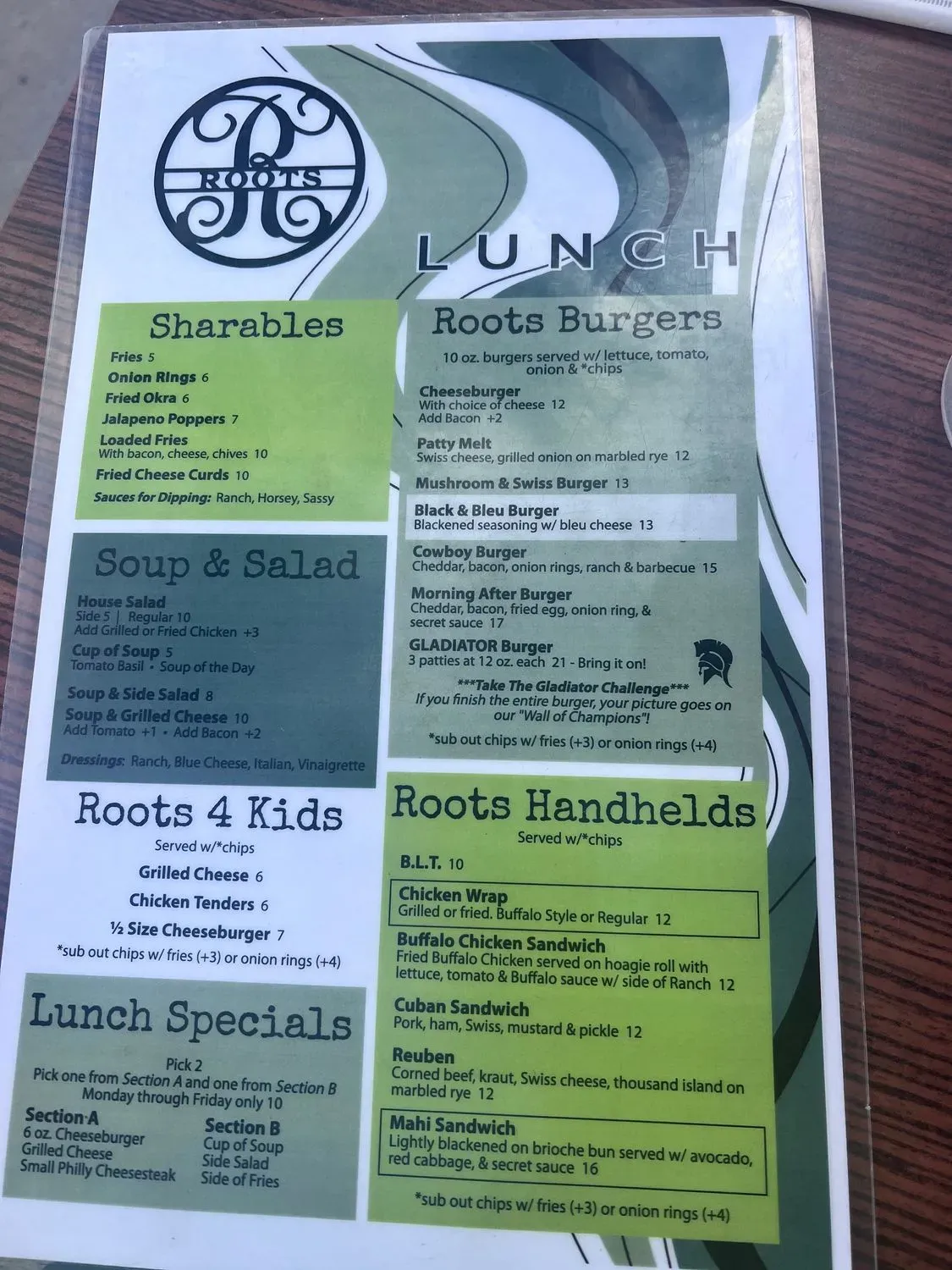 The Roots Restaurant Tavern Menu - Updated November 2025
