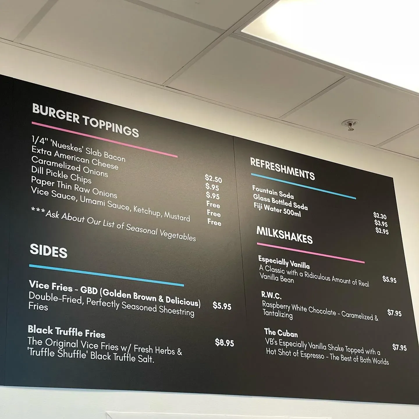 Vice Burger Miami Beach Menu - Updated November 2025