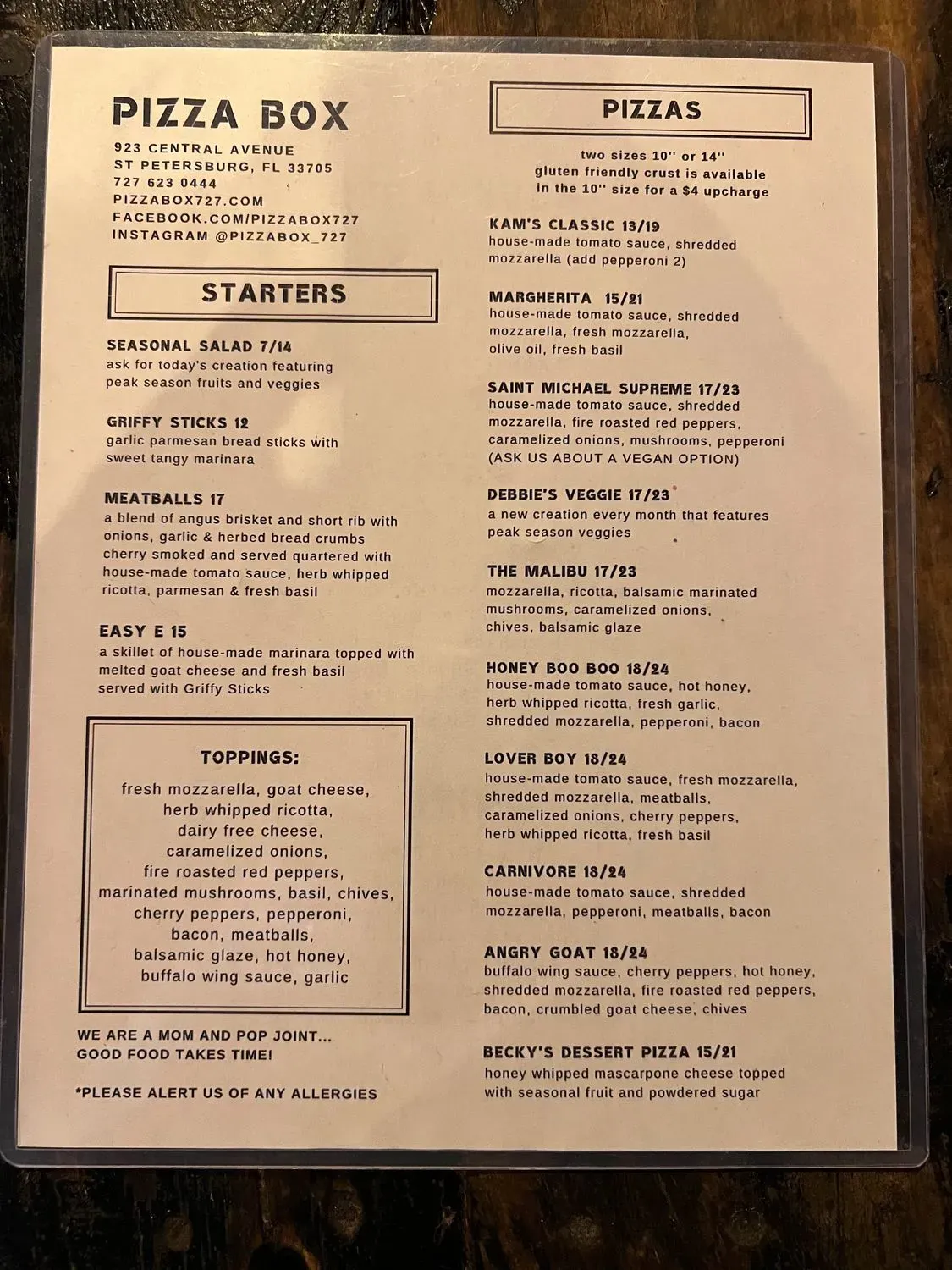 Menu 1