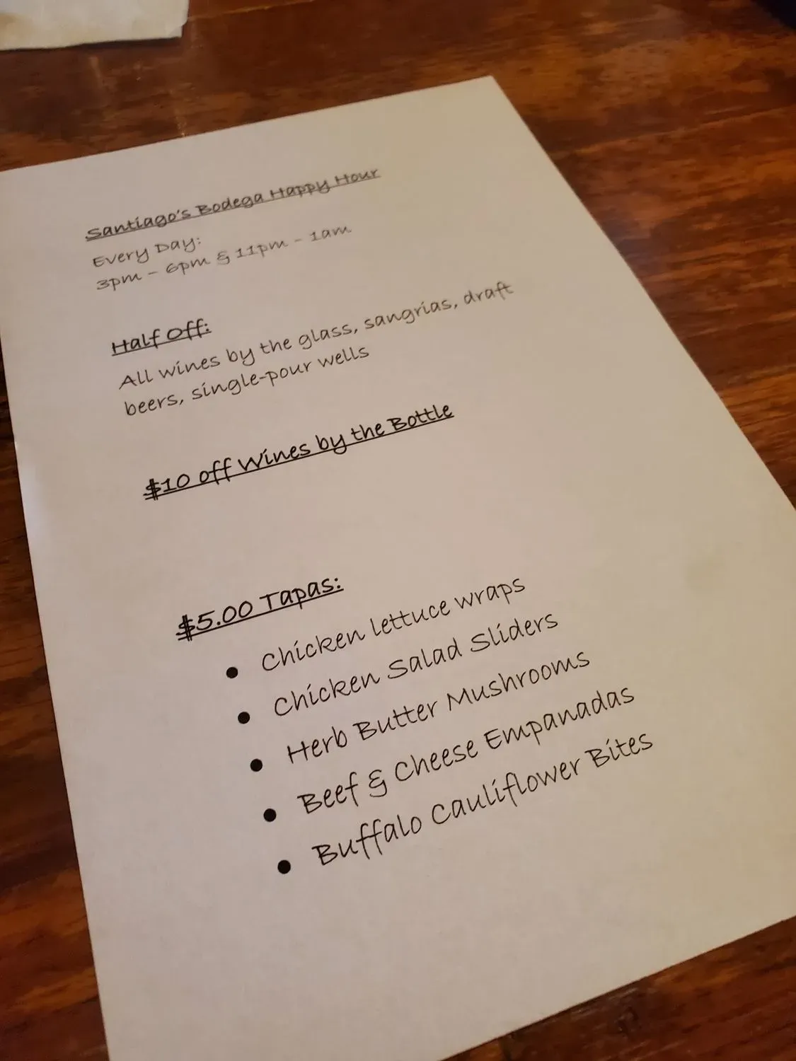 Menu 5