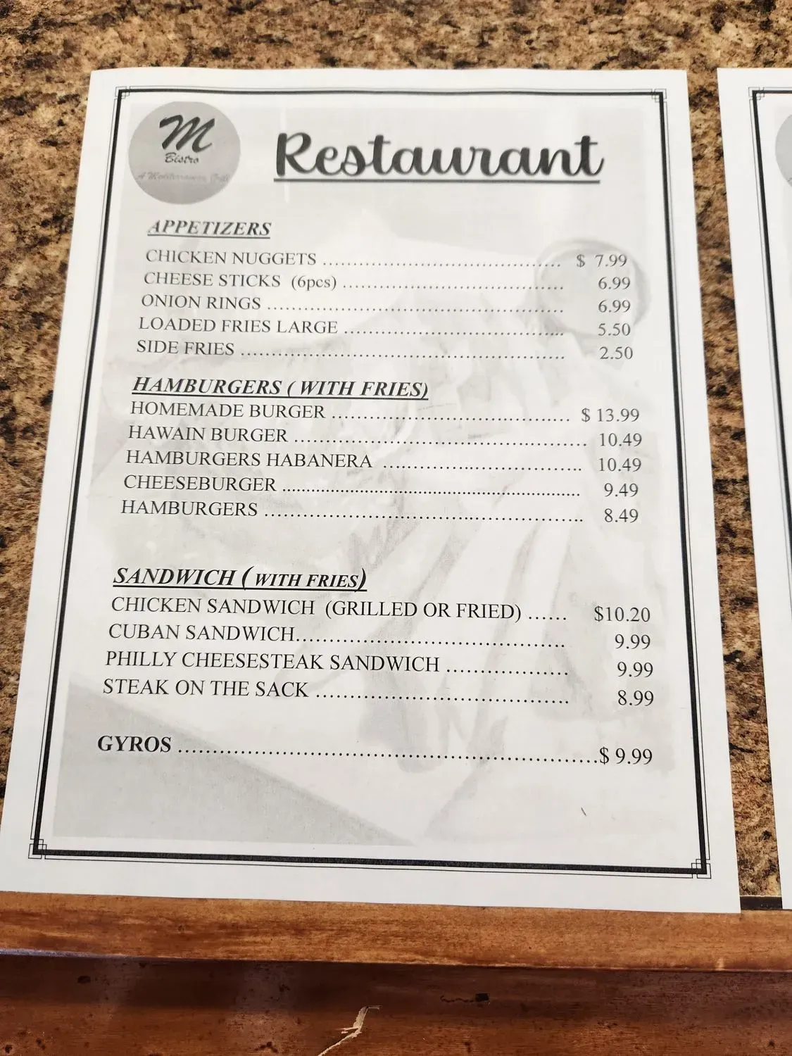 Menu 5