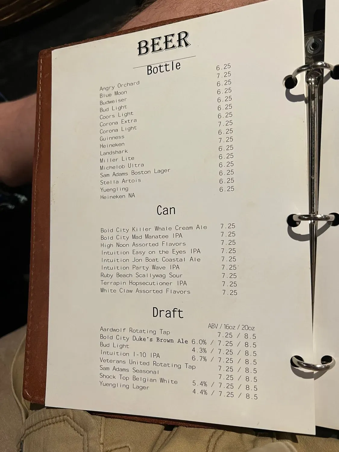 Menu 1