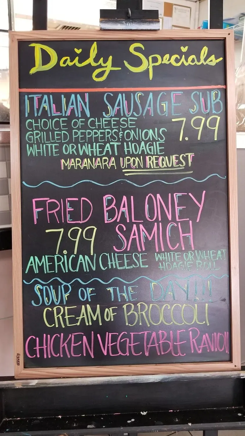 The Samich Shop Menu - Updated November 2025