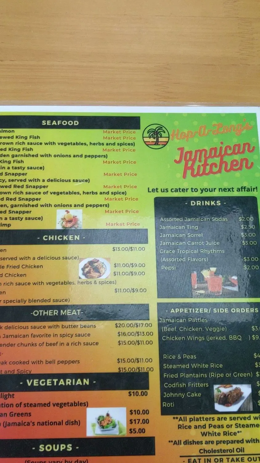 Hop-A-Long’s Jamaican Kitchen Menu - Updated November 2025