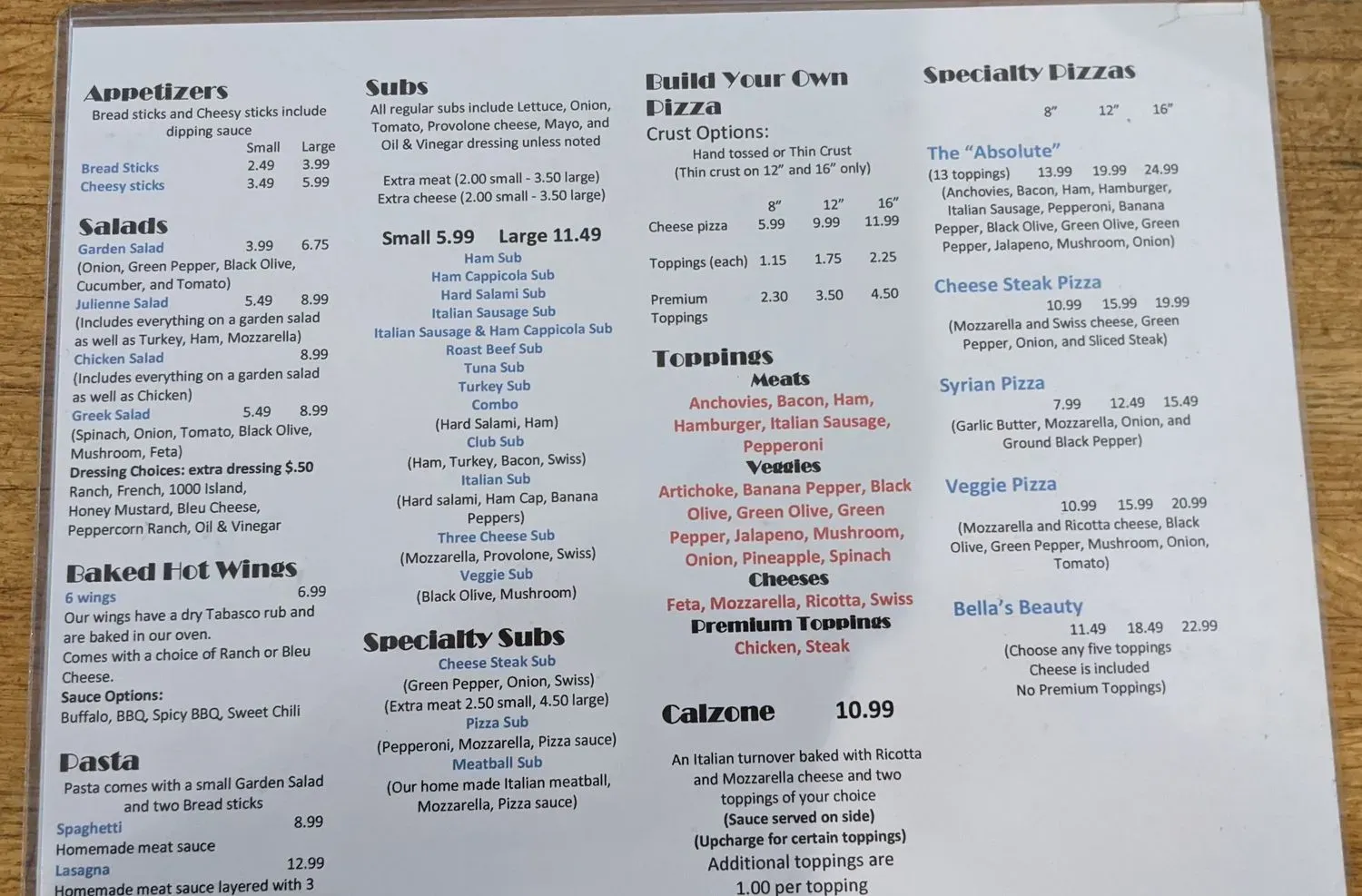 Menu 1