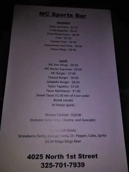 Menu 1