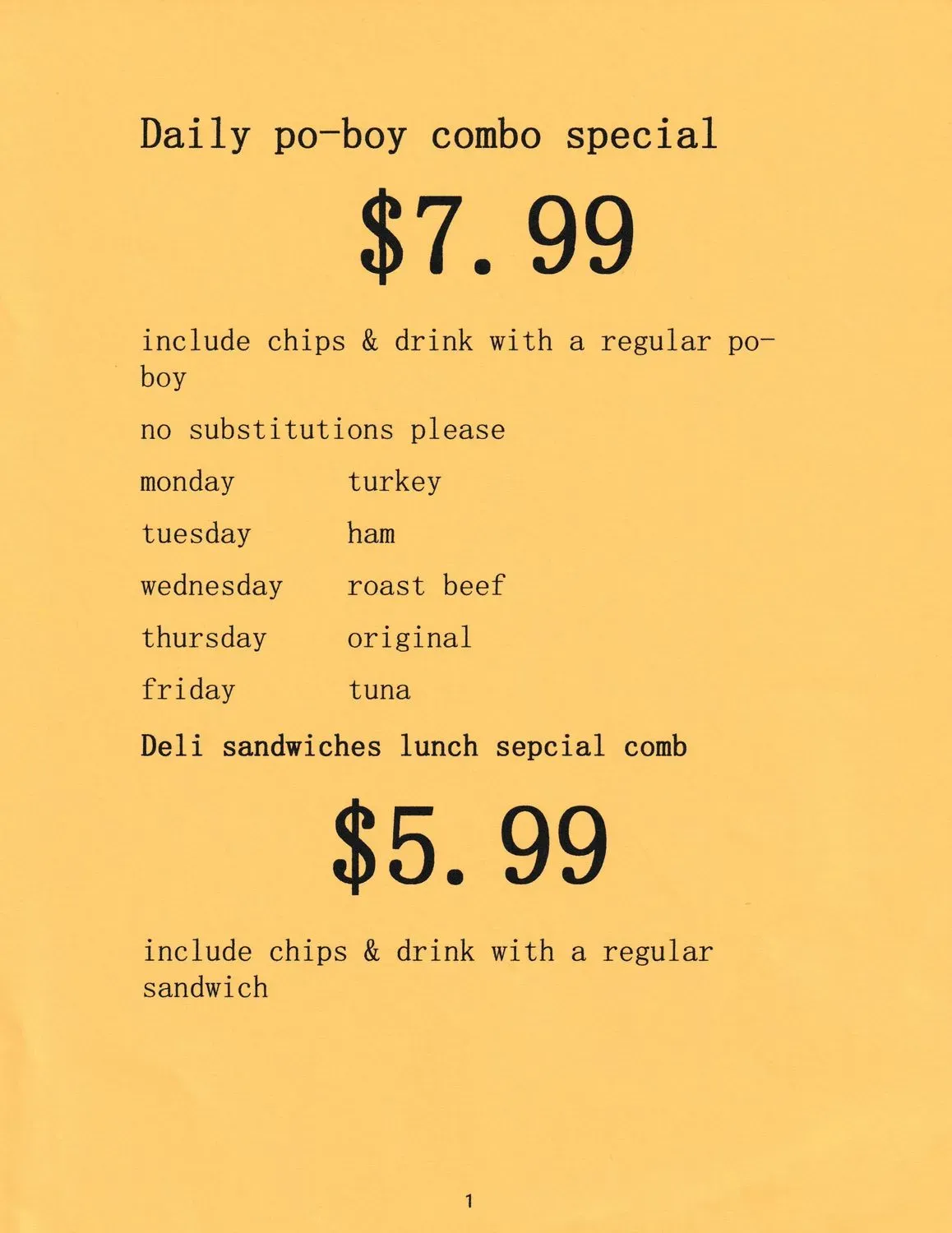 Menu 1