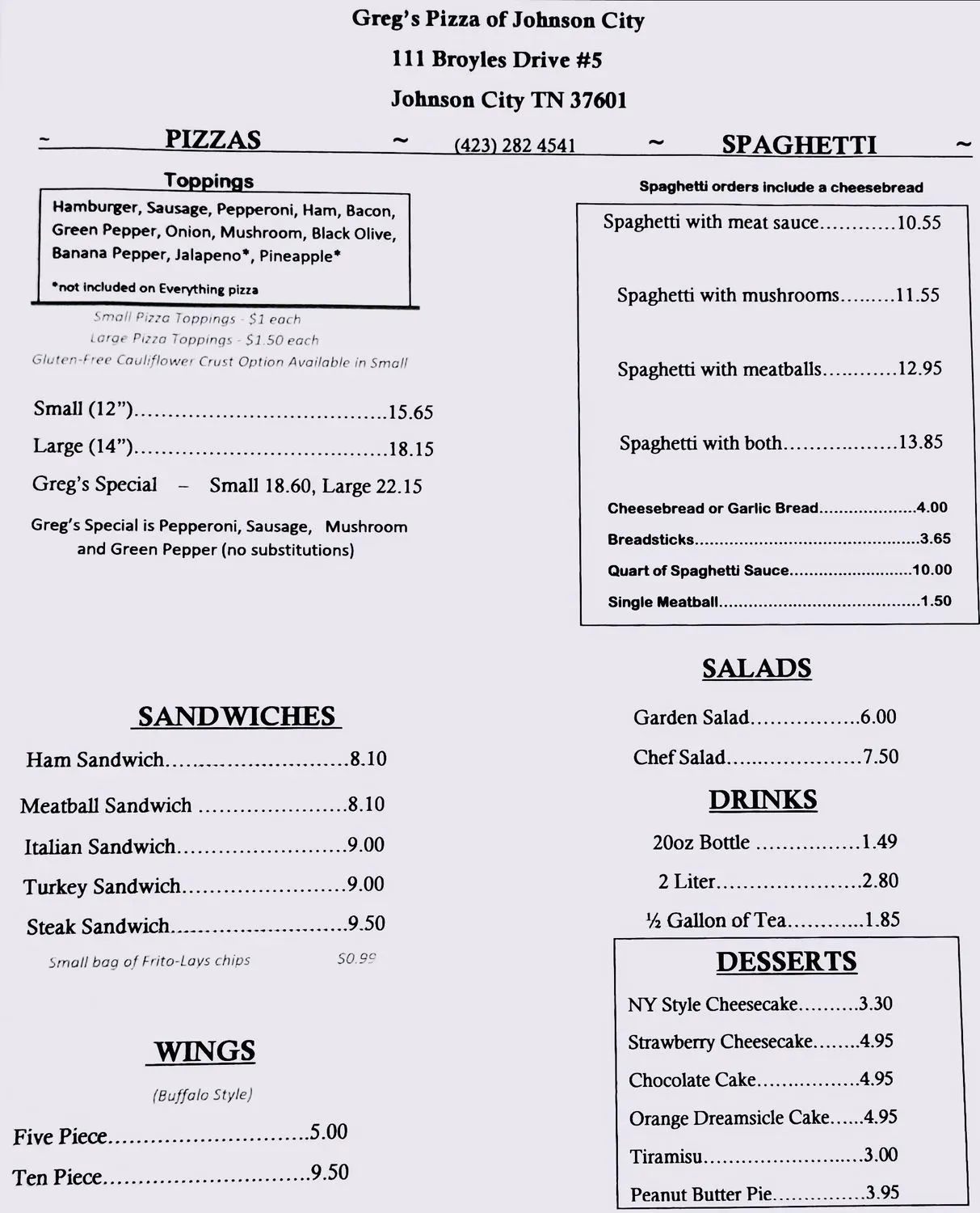 Menu 1