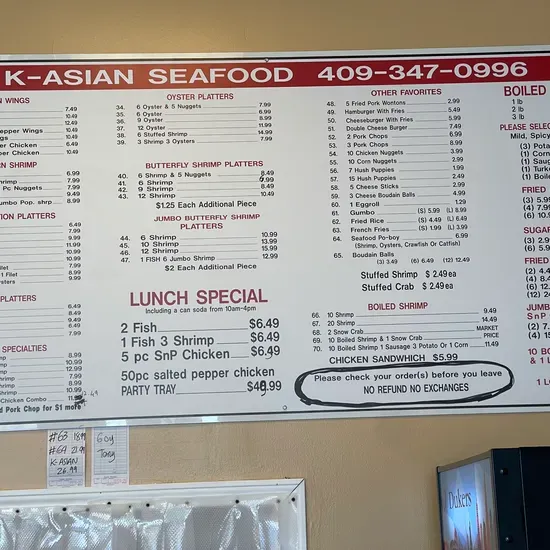 K Asian Kitchen Menu Beaumont TX Checkle