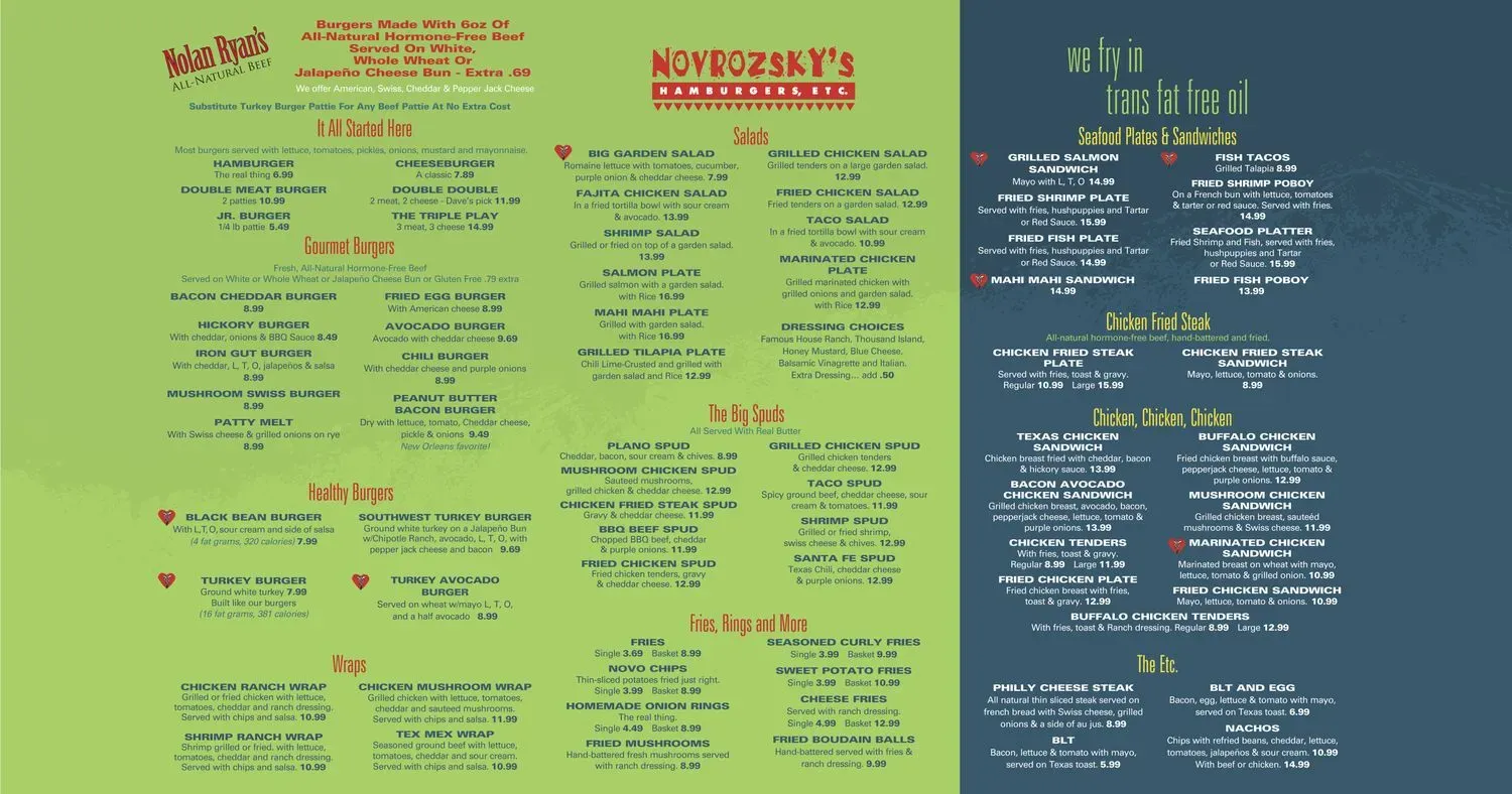 Novrozsky's Menu - Updated November 2025