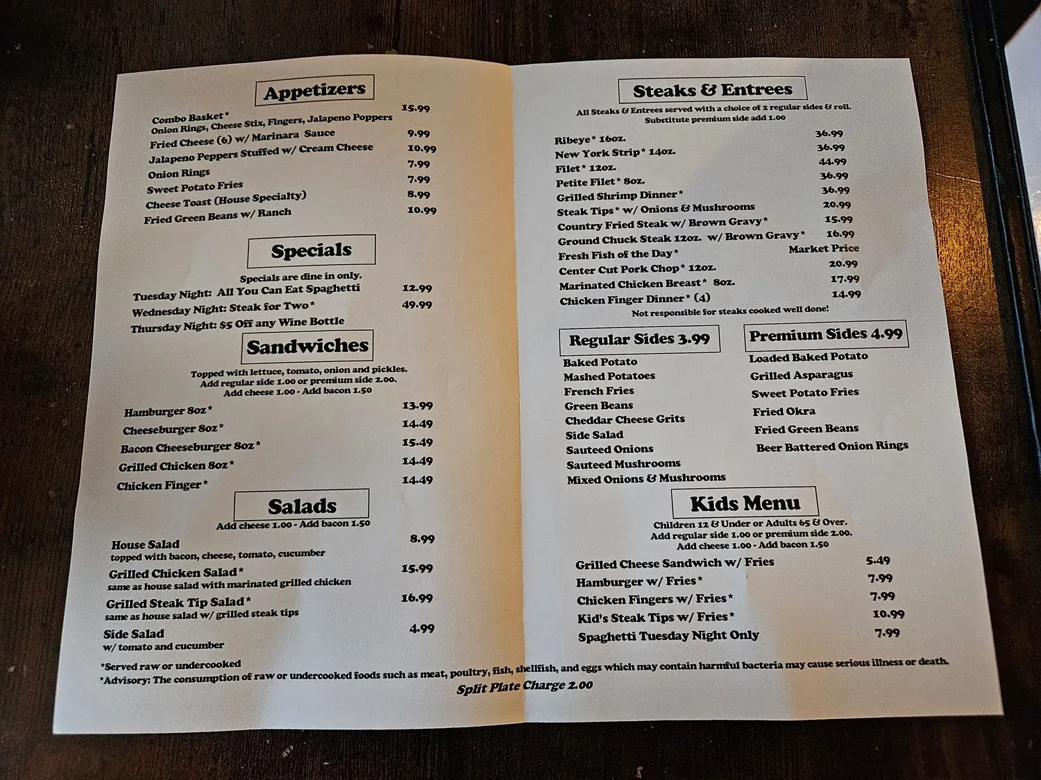 Hunters Pub and Steakhouse Menu - Updated November 2025