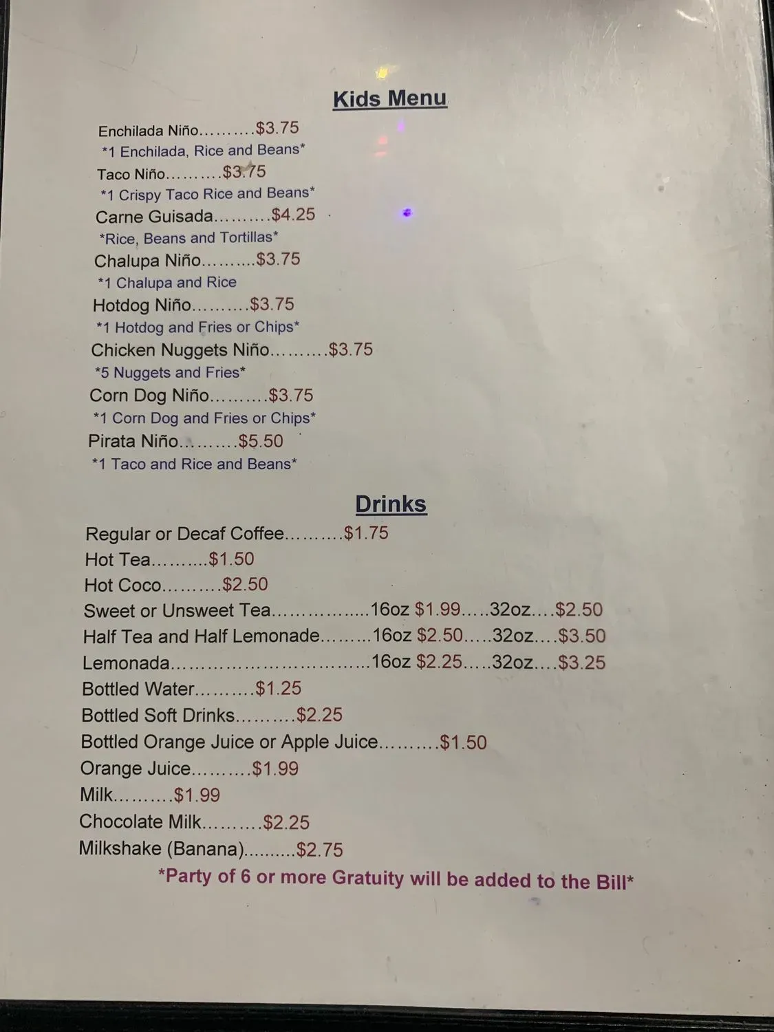 Menu 1