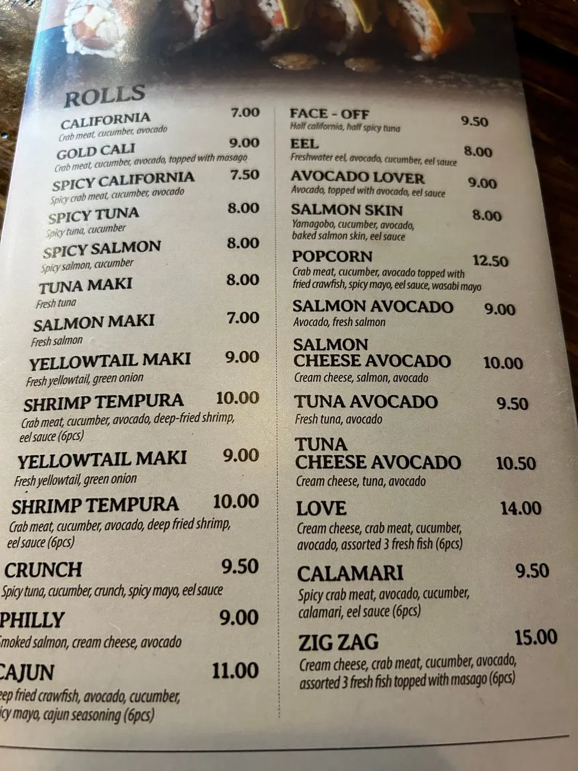 Menu 5