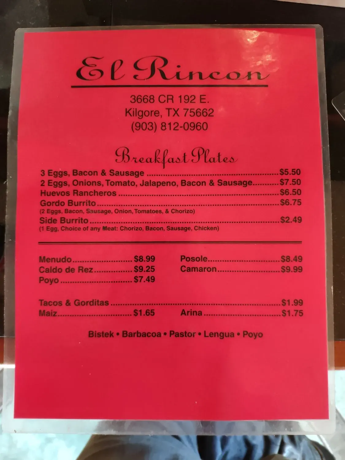 Menu 5