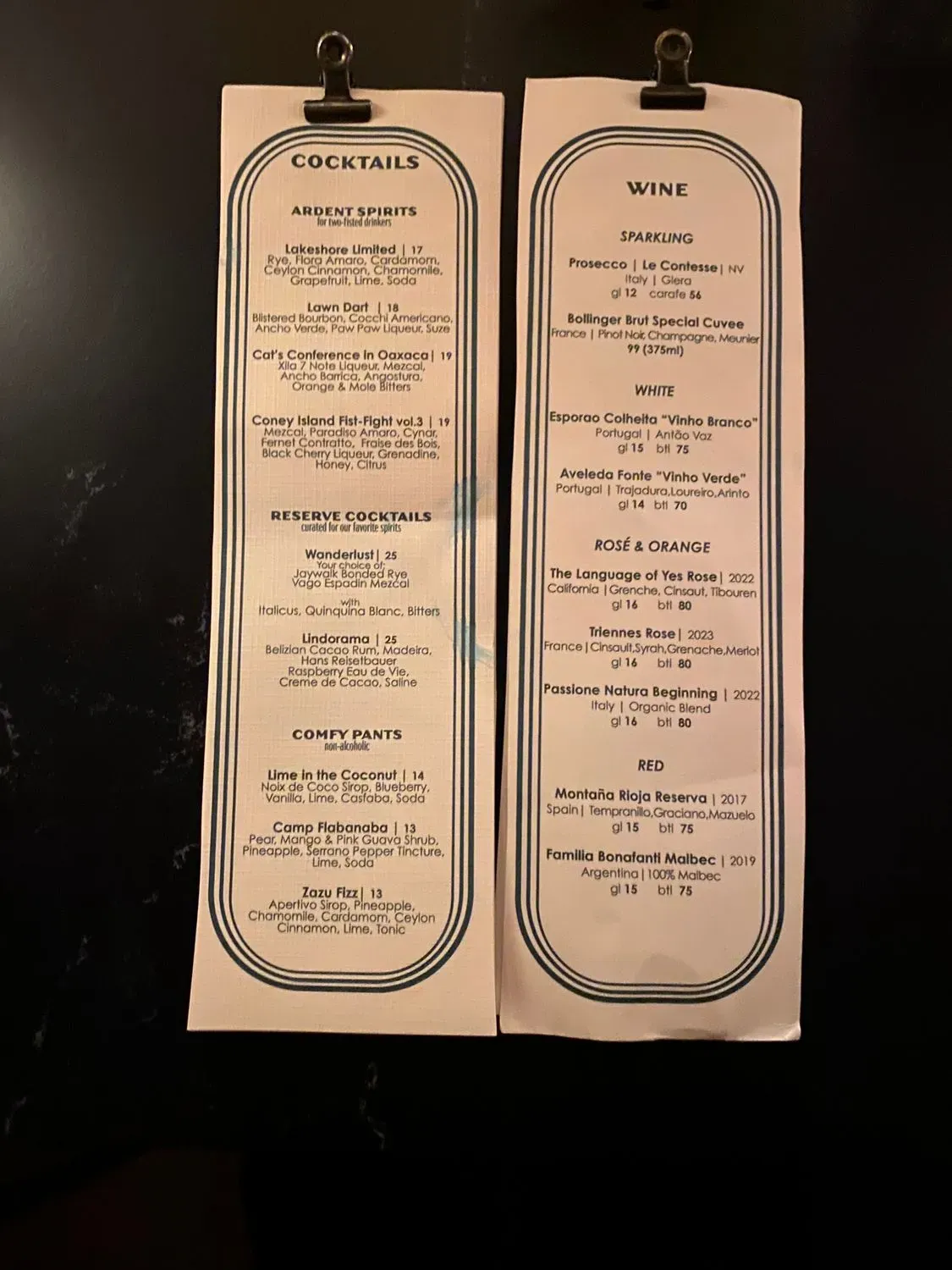 Menu 1