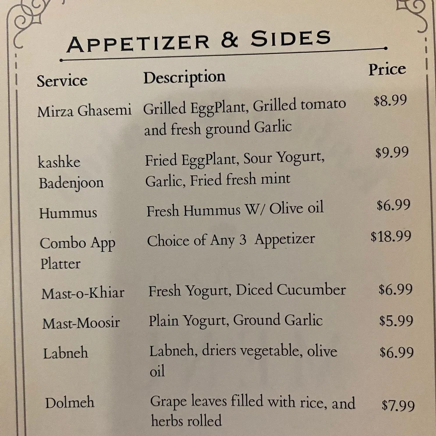 Menu 1