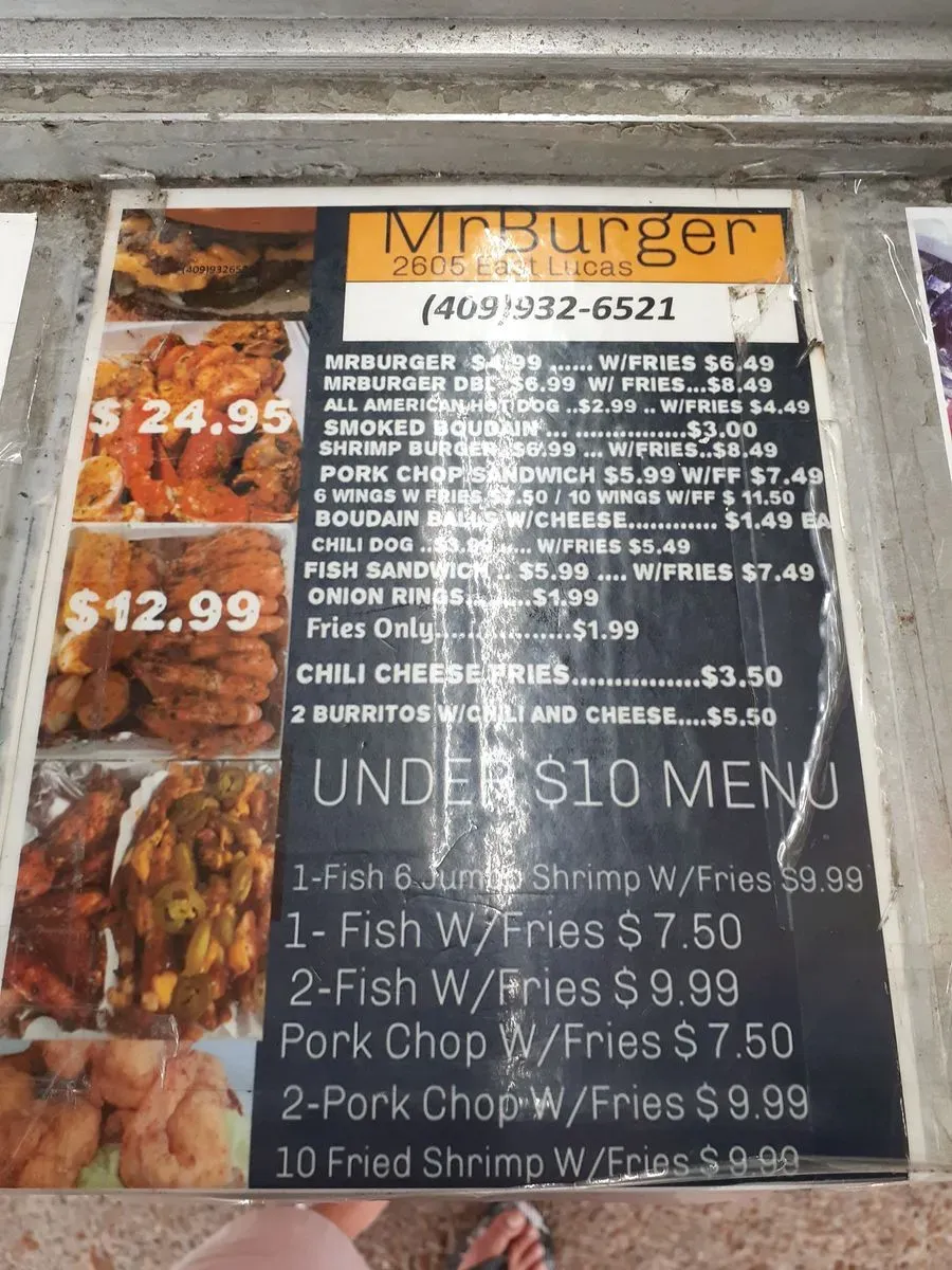 Mr. Burger Drive In Menu Beaumont TX Checkle