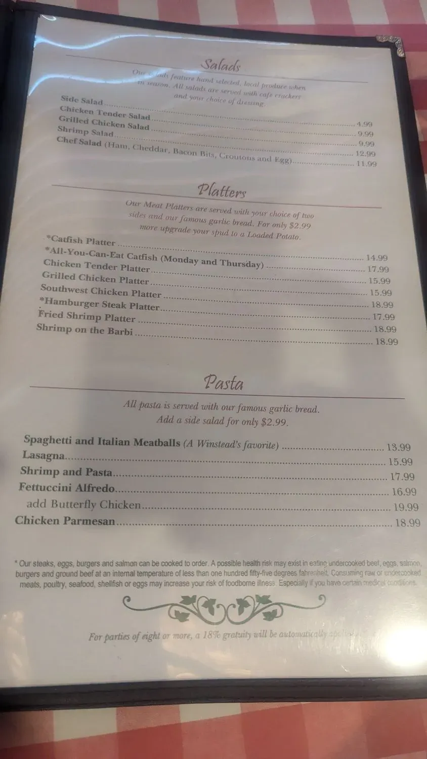 Winstead's American Grill & King of Pizza Menu - Updated November 2025