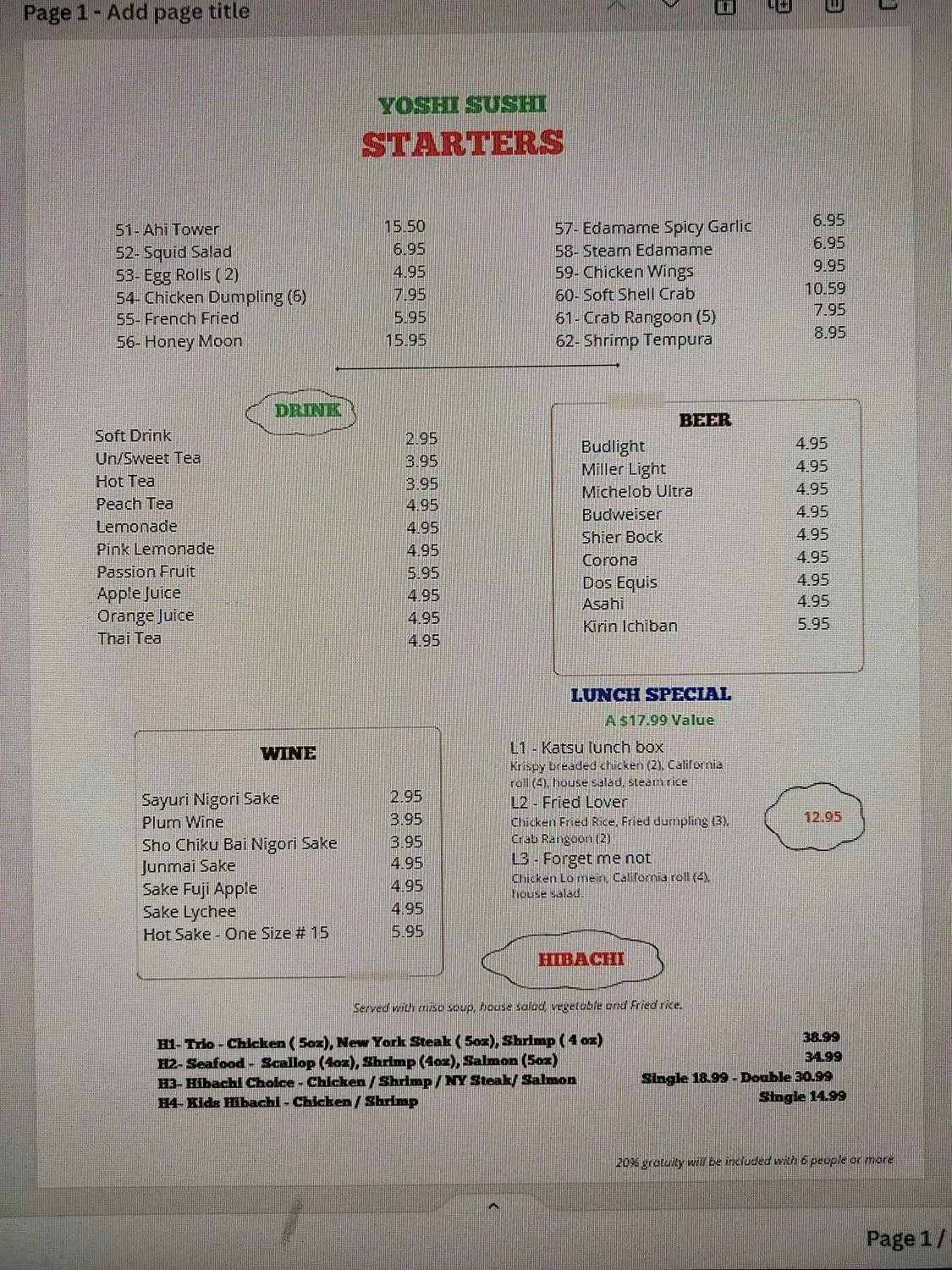 Menu 6