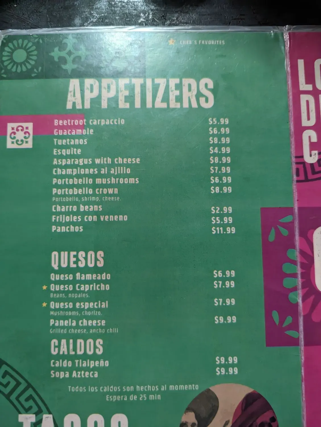 Capricho Cantina y Parrilla Menu - Updated November 2025