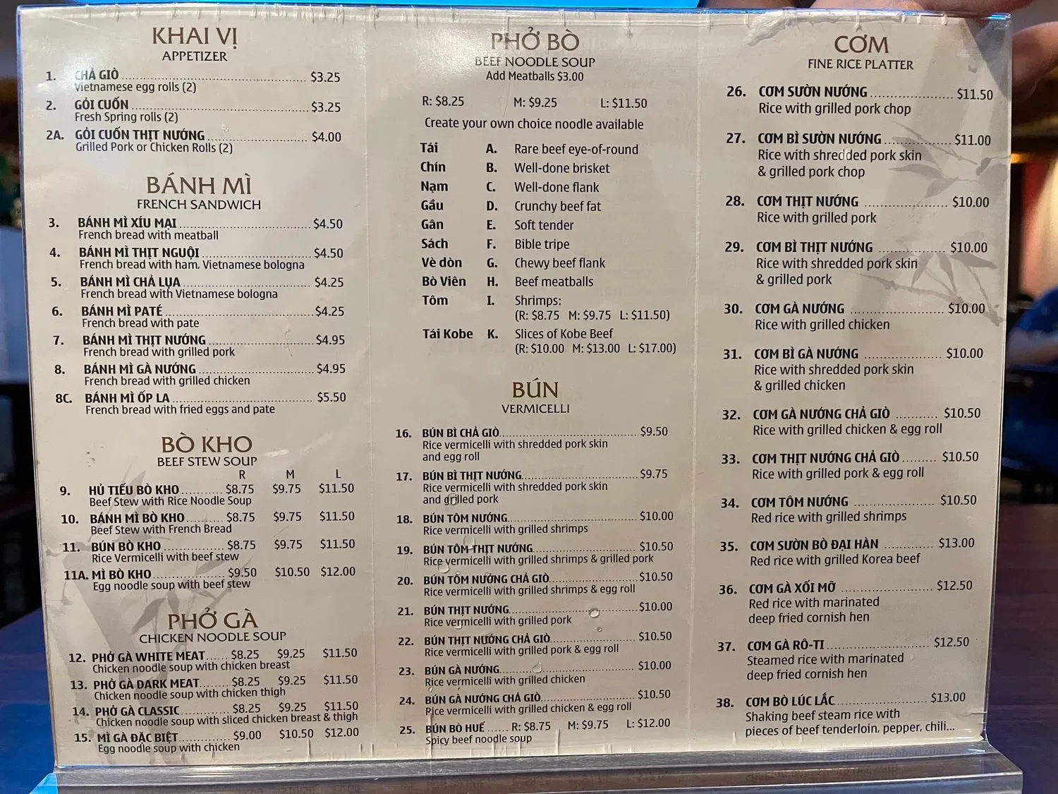 Menu 1