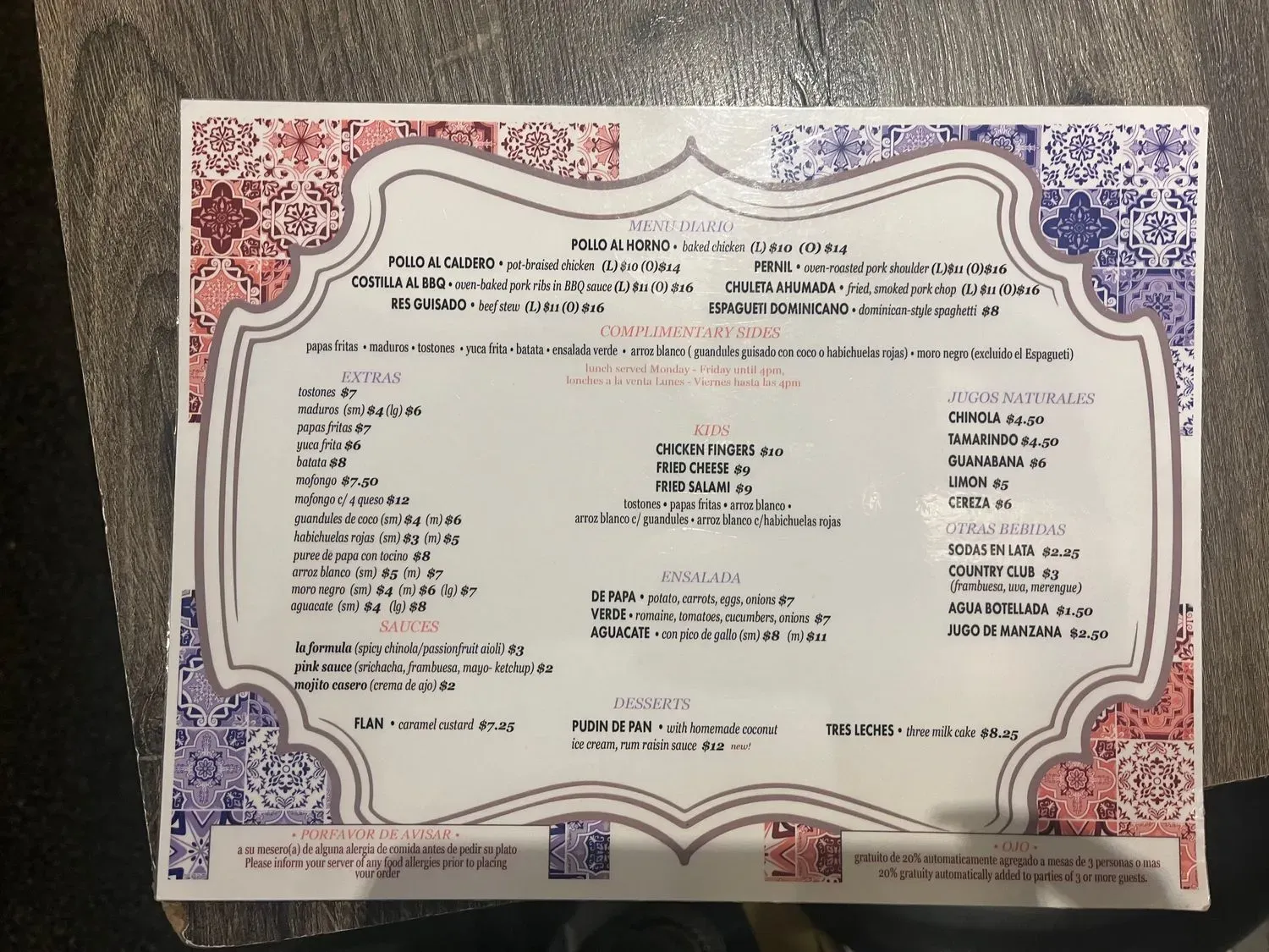 Menu 4