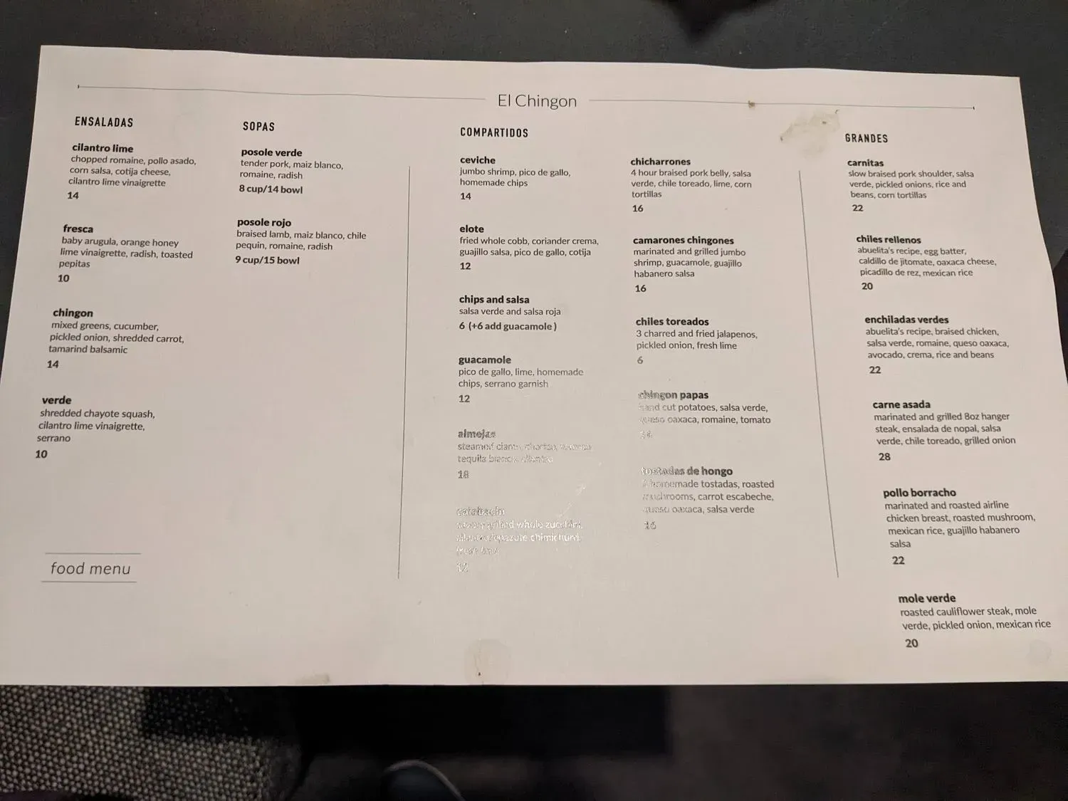 Menu 1