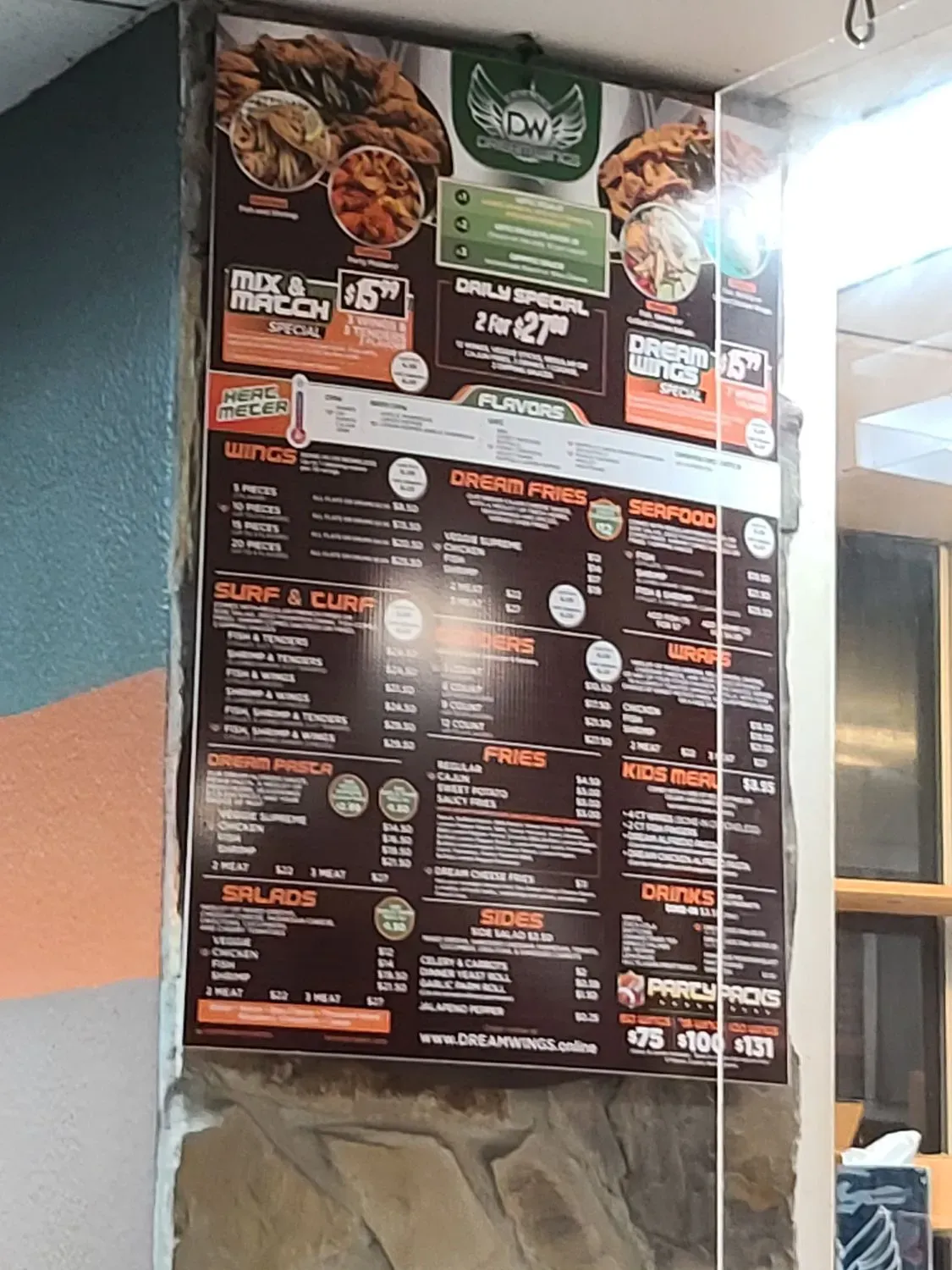 Dream Wings Patio & Food Truck Menu - Updated November 2025