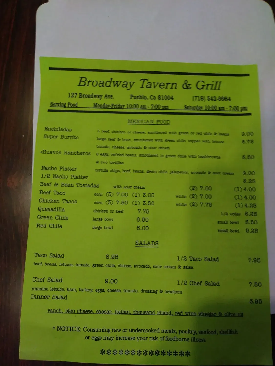 Menu 1