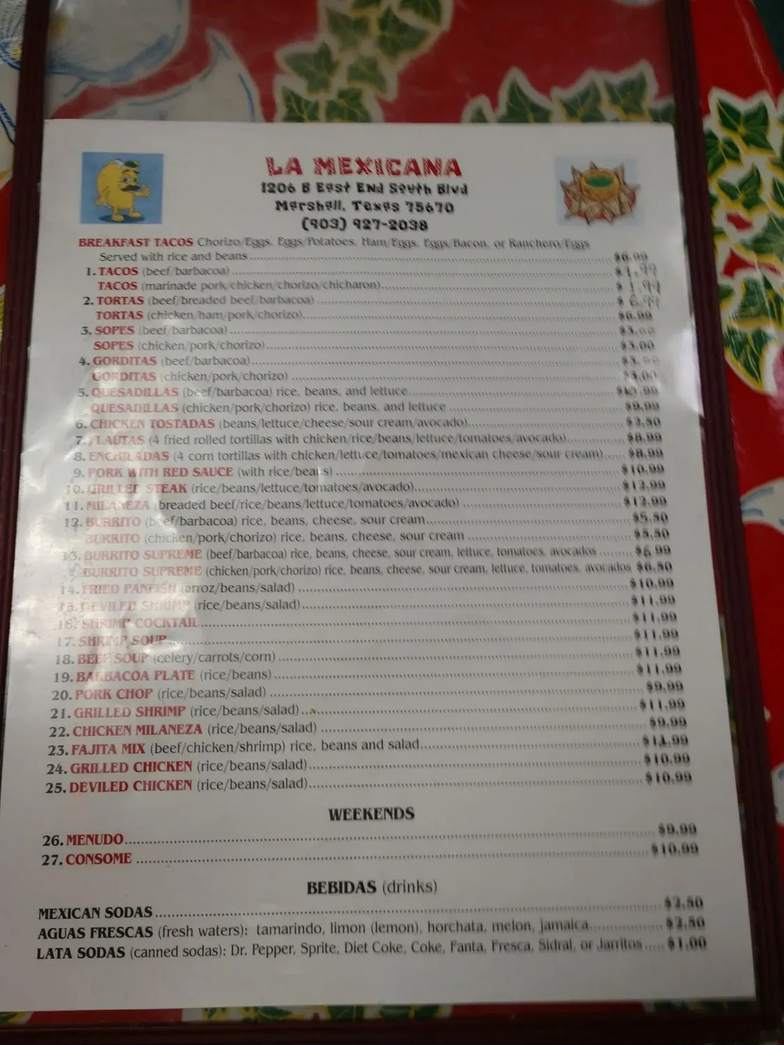 Menu 1