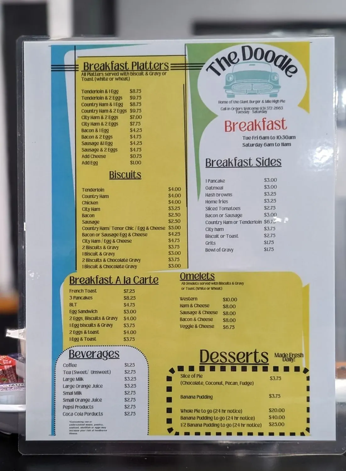 The Doodle Menu - Updated November 2025