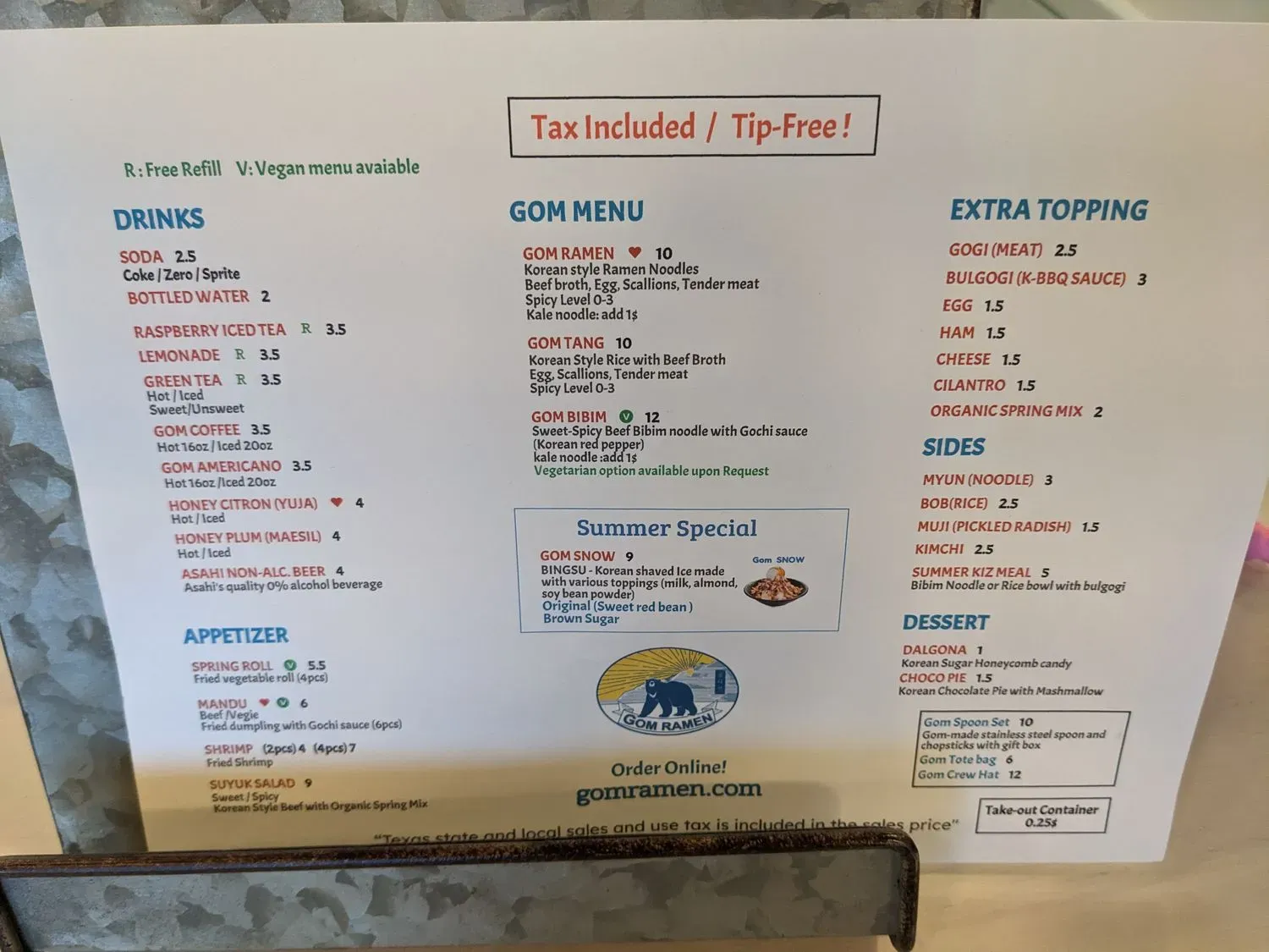 Menu 2