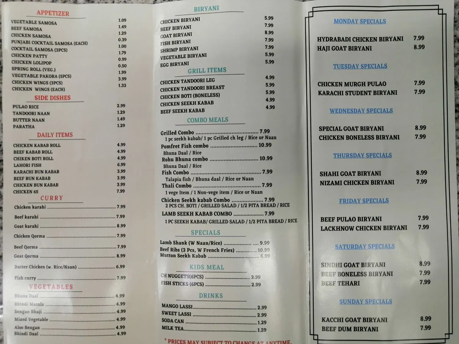 Menu 1