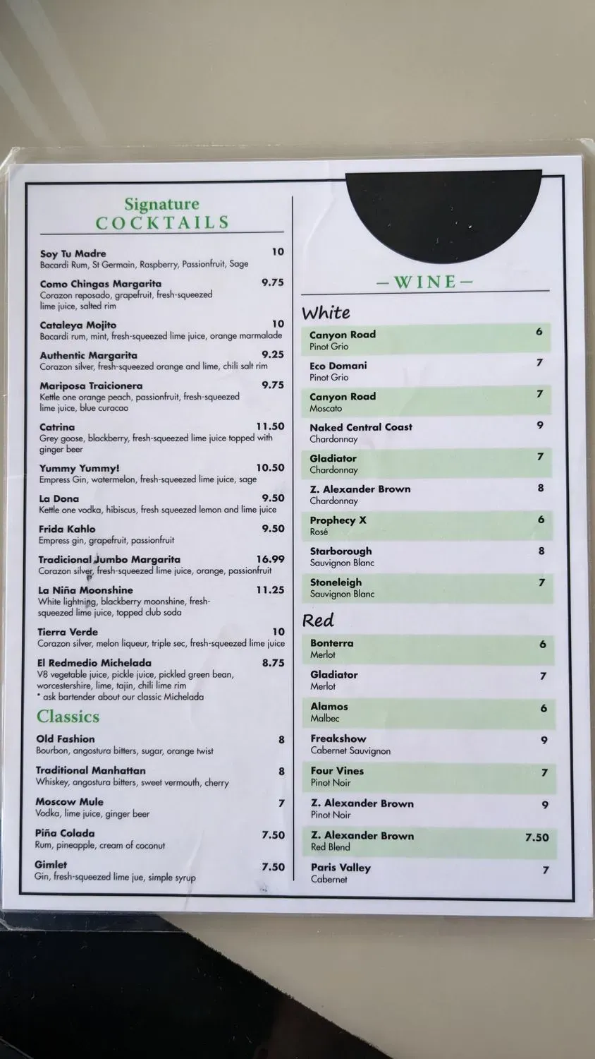 Menu 1