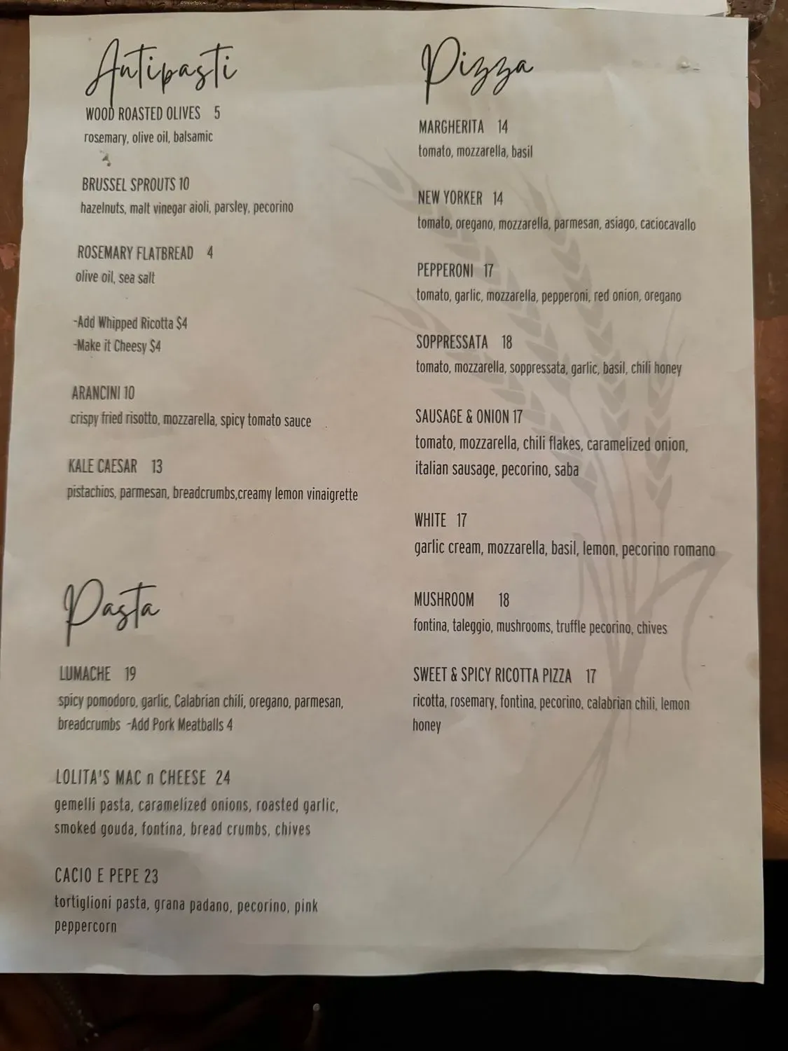 Menu 5