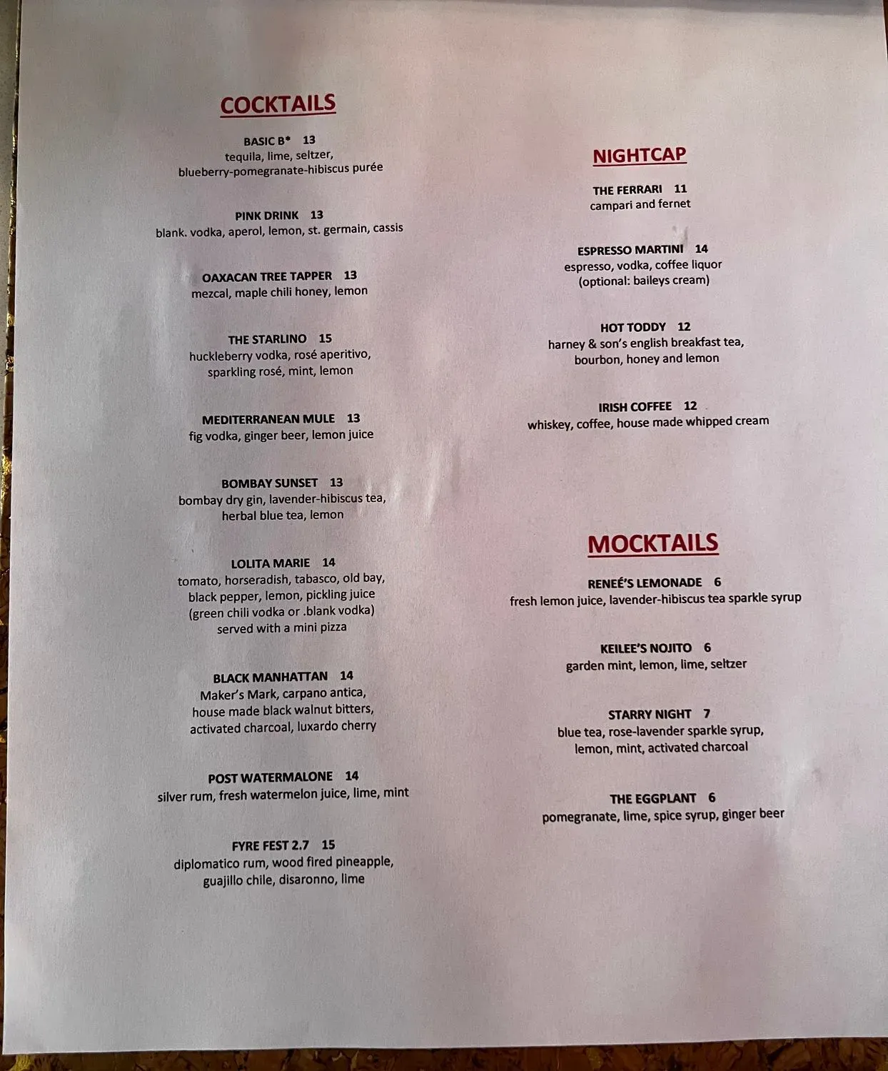 Menu 2