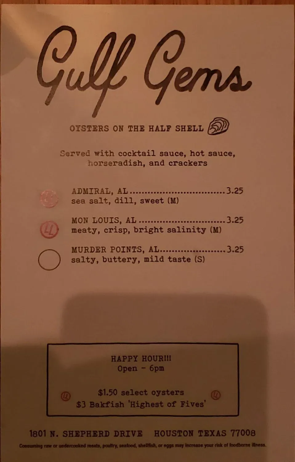 Menu 5