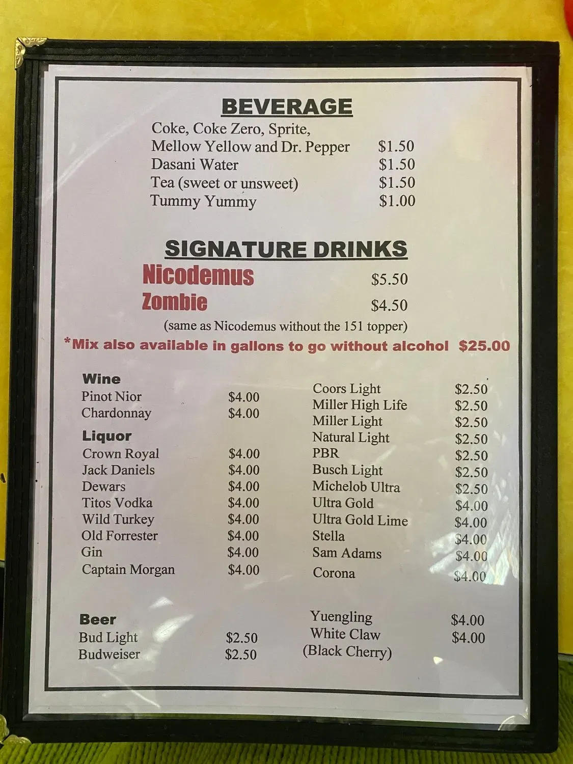 Menu 1