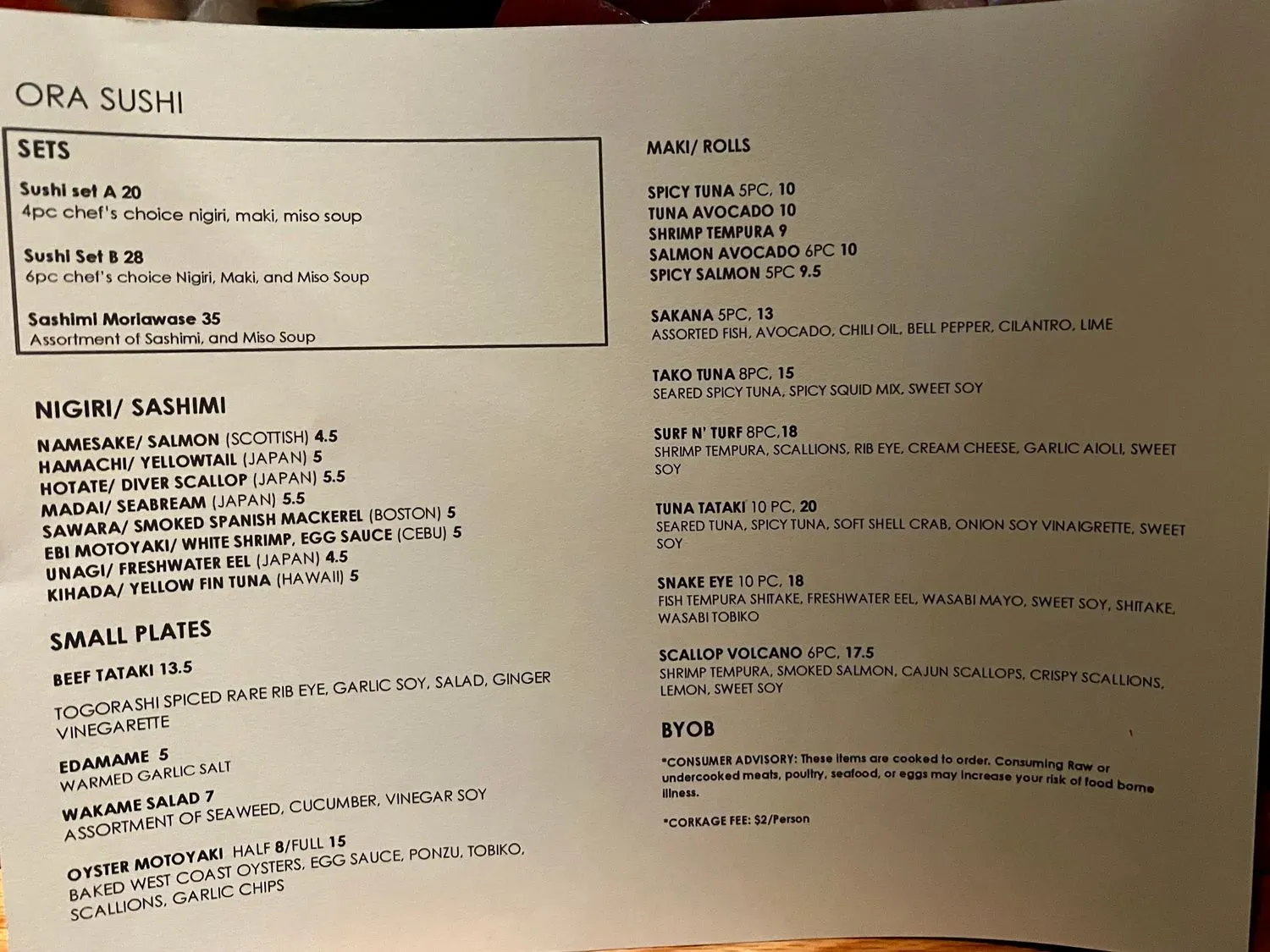 Menu 1