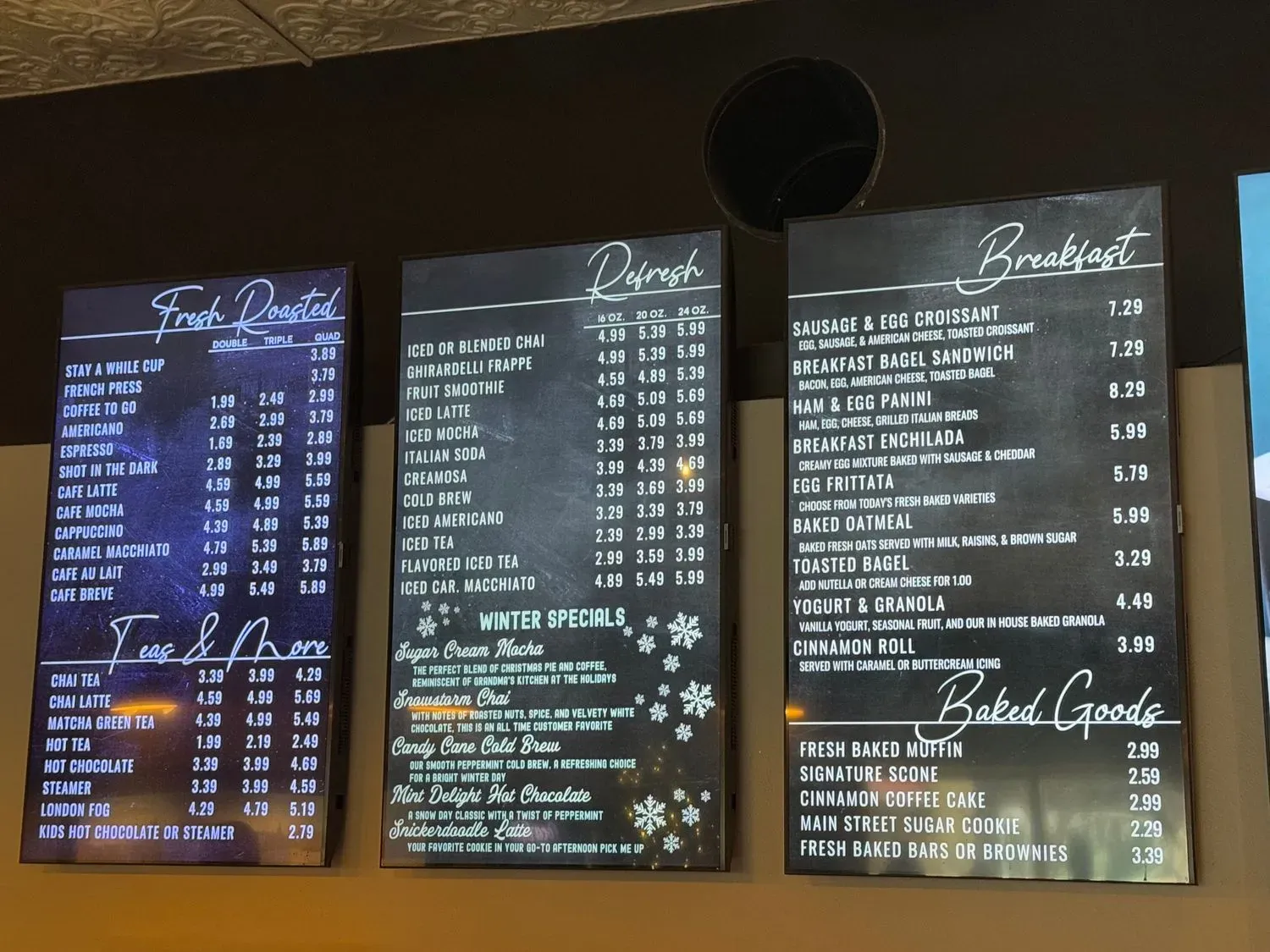 Main Street Roasters® Menu - Updated November 2025